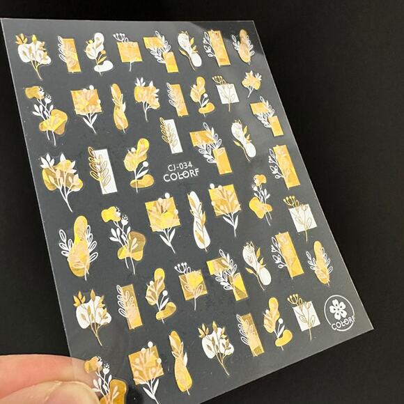 8 Sheets Nail Art Stickers! Metallic Gold, Rose Gold Designs, Winter, Fall Theme - Picture 5 of 7